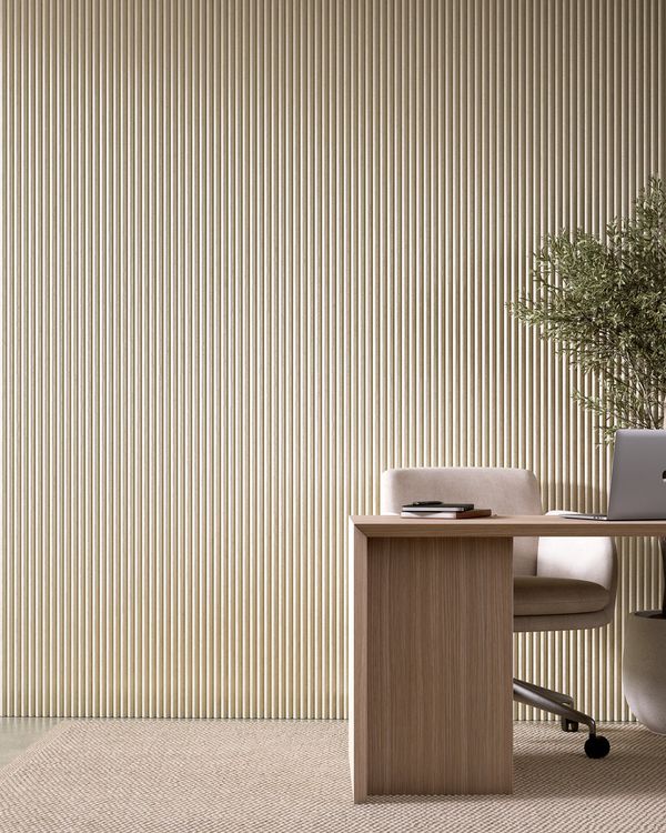 Muted Beige panel shown in a room